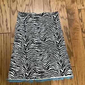 Black and white zebra skirt.